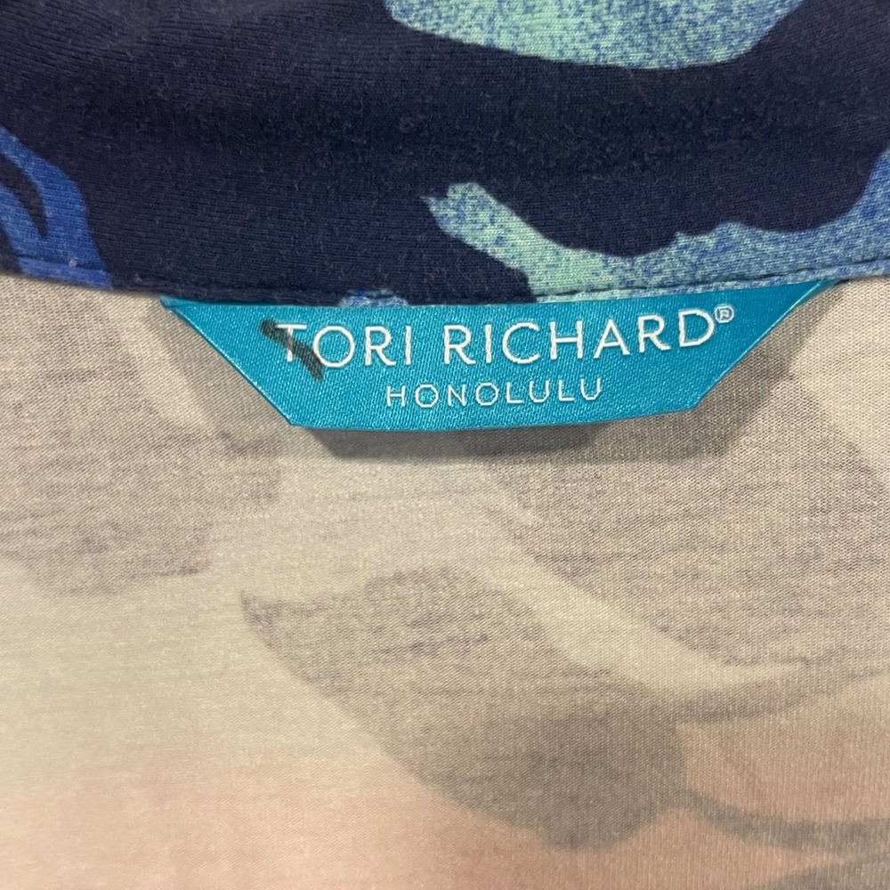 Tori Richard Honolulu Womens Blue Floral Tropical Polo Shift Dress Small 7437 - Picture 5 of 6